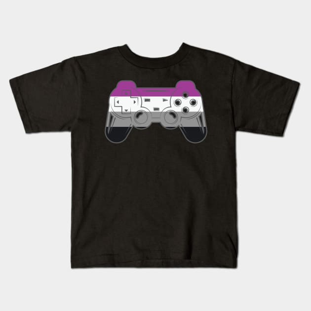 Gaymer LGBT Pride Asexual Pixel Heart Kids T-Shirt by ssflower